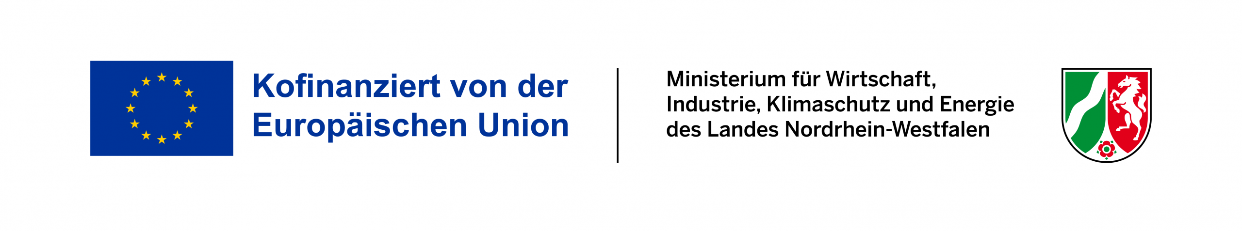 EU-Logo Kofinanziert von der Europäischen Union und Logo MWIKE NRW